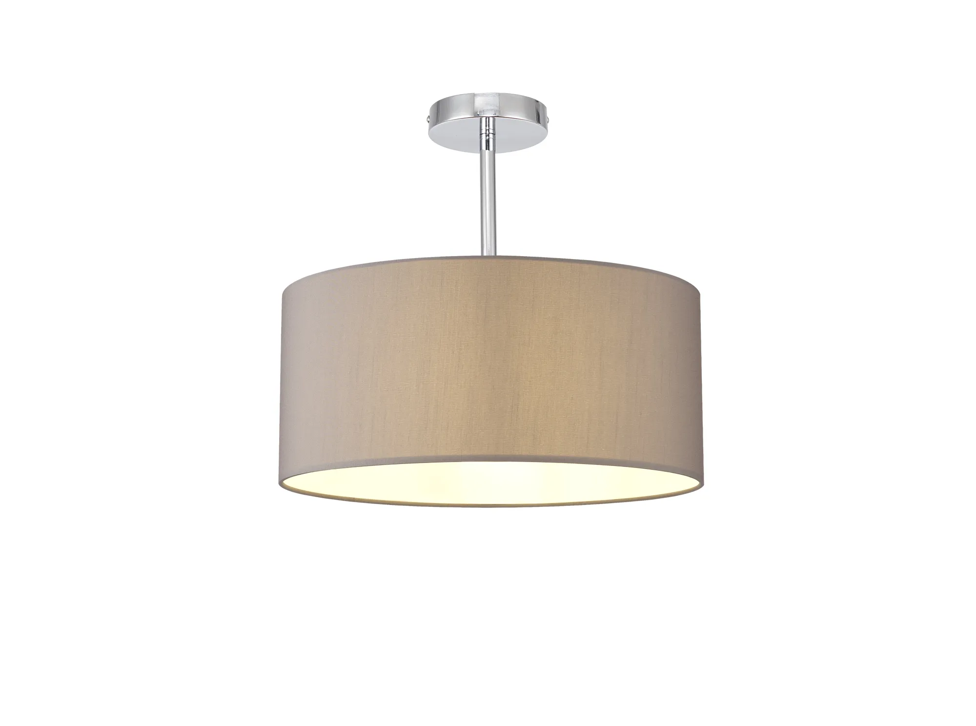 Baymont 40cm Semi Flush 1 Light Polished Chrome, Grey